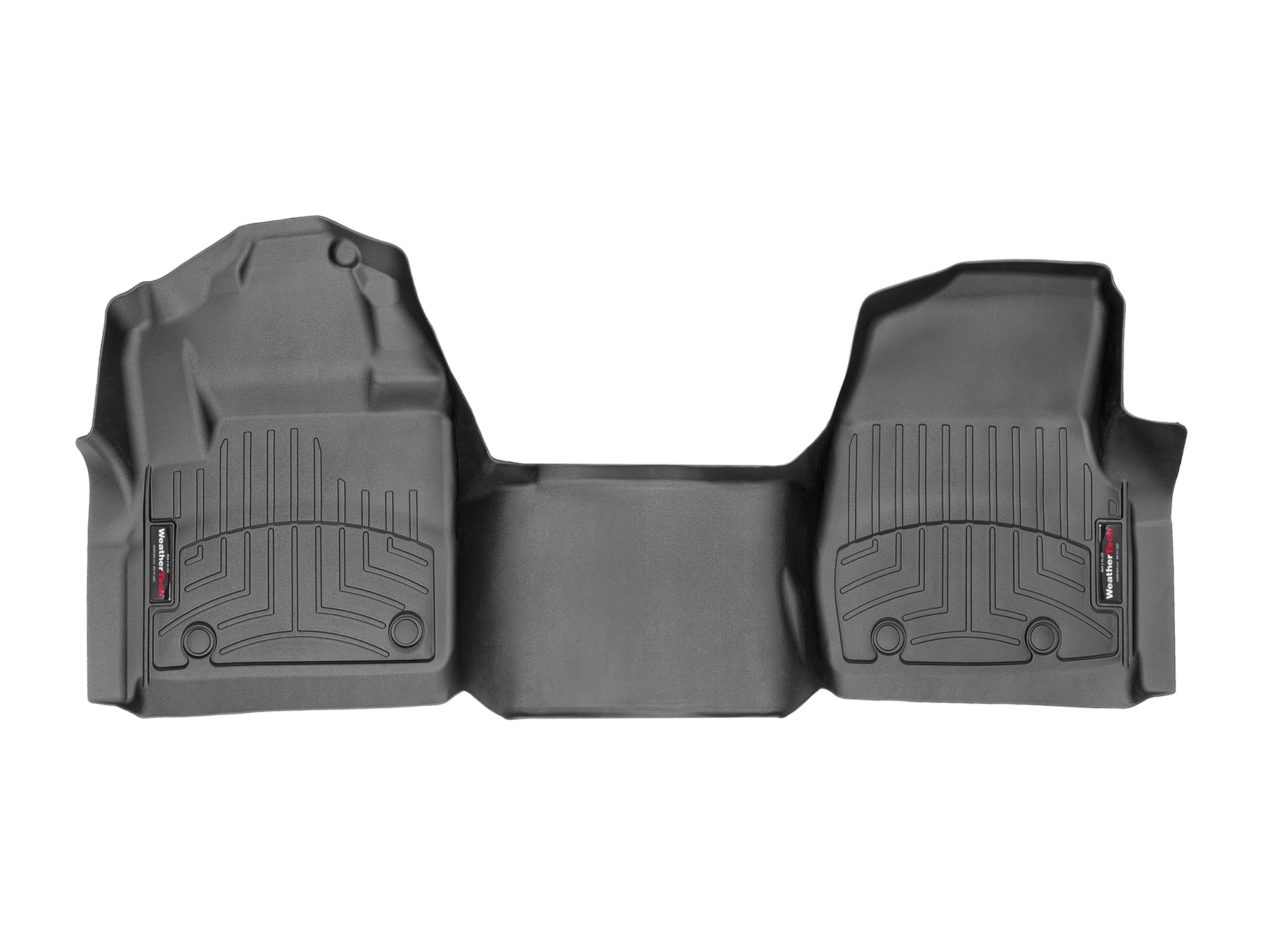 WeatherTech Custom Fit FloorLiners compatible with 2020-2022 Ford Super Duty - 1st Row - Over The Hump, Black