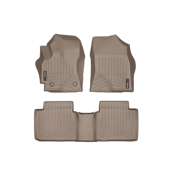 WeatherTech Custom Fit FloorLiners compatible with 2017-2019 Toyota Corolla - 1st & 2nd Row, Tan