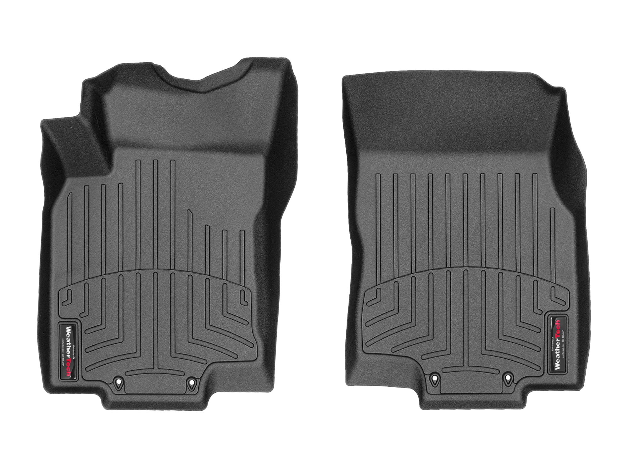 WeatherTech Custom Fit FloorLiners compatible with 2017-2022 Nissan Rogue Sport - 1st Row (Driver & Passenger), Black