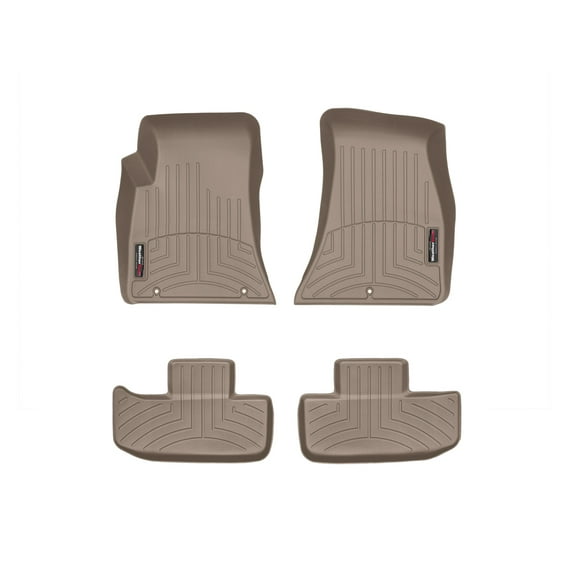 WeatherTech Custom Fit FloorLiners compatible with 2017-2023 Dodge Challenger - 1st & 2nd Row (2-pc. Rear Liner), Tan