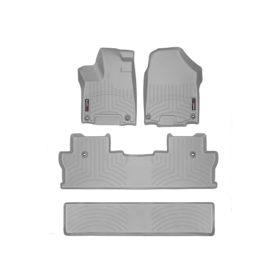 WeatherTech Custom Fit FloorLiners compatible with 2017-2026 Honda Ridgeline - Complete Set (1st, 2nd & Row Cargo), Grey