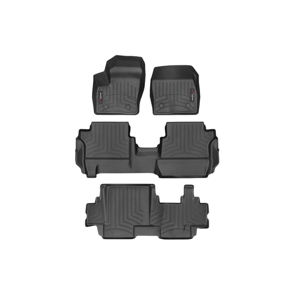 WeatherTech Custom Fit FloorLiners compatible with 2018-2023 Ford Transit Connect - Complete Set (1st, 2nd, & 3rd Row), Black