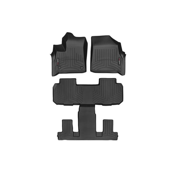 WeatherTech Custom Fit FloorLiners compatible with 2018-2024 Buick Enclave - Complete Set (1st Row, 1-Piece 2nd/3rd Row), Black
