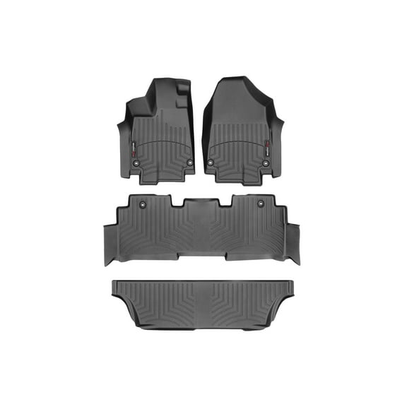 WeatherTech Custom Fit FloorLiners compatible with 2018-2026 Honda Odyssey - Complete Set (1st, 2nd, & 3rd Row), Black