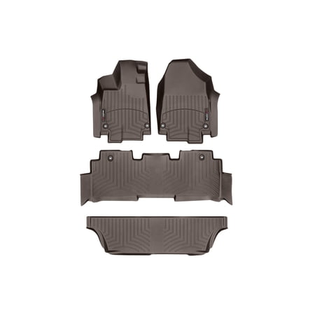 WeatherTech Custom Fit FloorLiners compatible with 2018-2026 Honda Odyssey - Complete Set (1st, 2nd, & 3rd Row), Cocoa