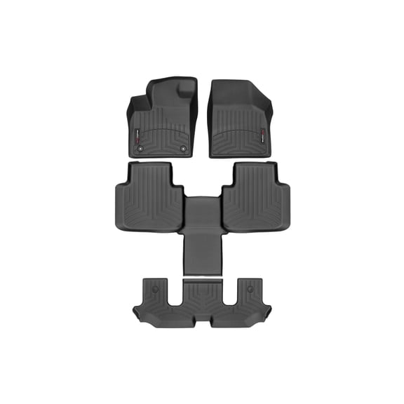 WeatherTech Custom Fit FloorLiners compatible with 2020-2026 VW Atlas - Complete Set (1st, 2nd, & 3rd Row), Black