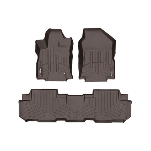 WeatherTech Custom Fit FloorLiners compatible with 2019-2026 Subaru Ascent - 1st & 2nd Row, Cocoa