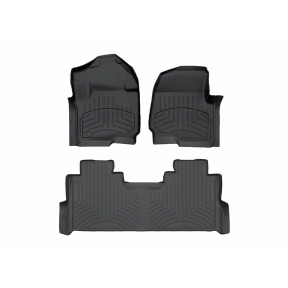 WeatherTech Custom Fit FloorLiners compatible with 2023-2024 Ford Super Duty - 1st & 2nd Row, Black