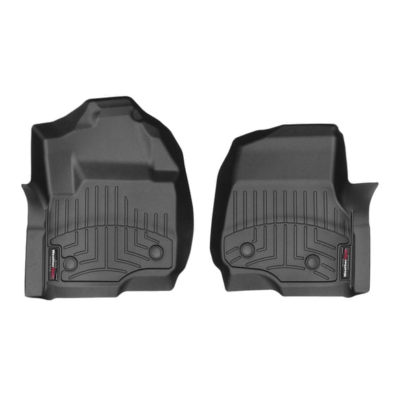 WeatherTech Custom Fit FloorLiners compatible with 2023-2024 Ford Super Duty - 1st Row (Driver & Passenger), Black