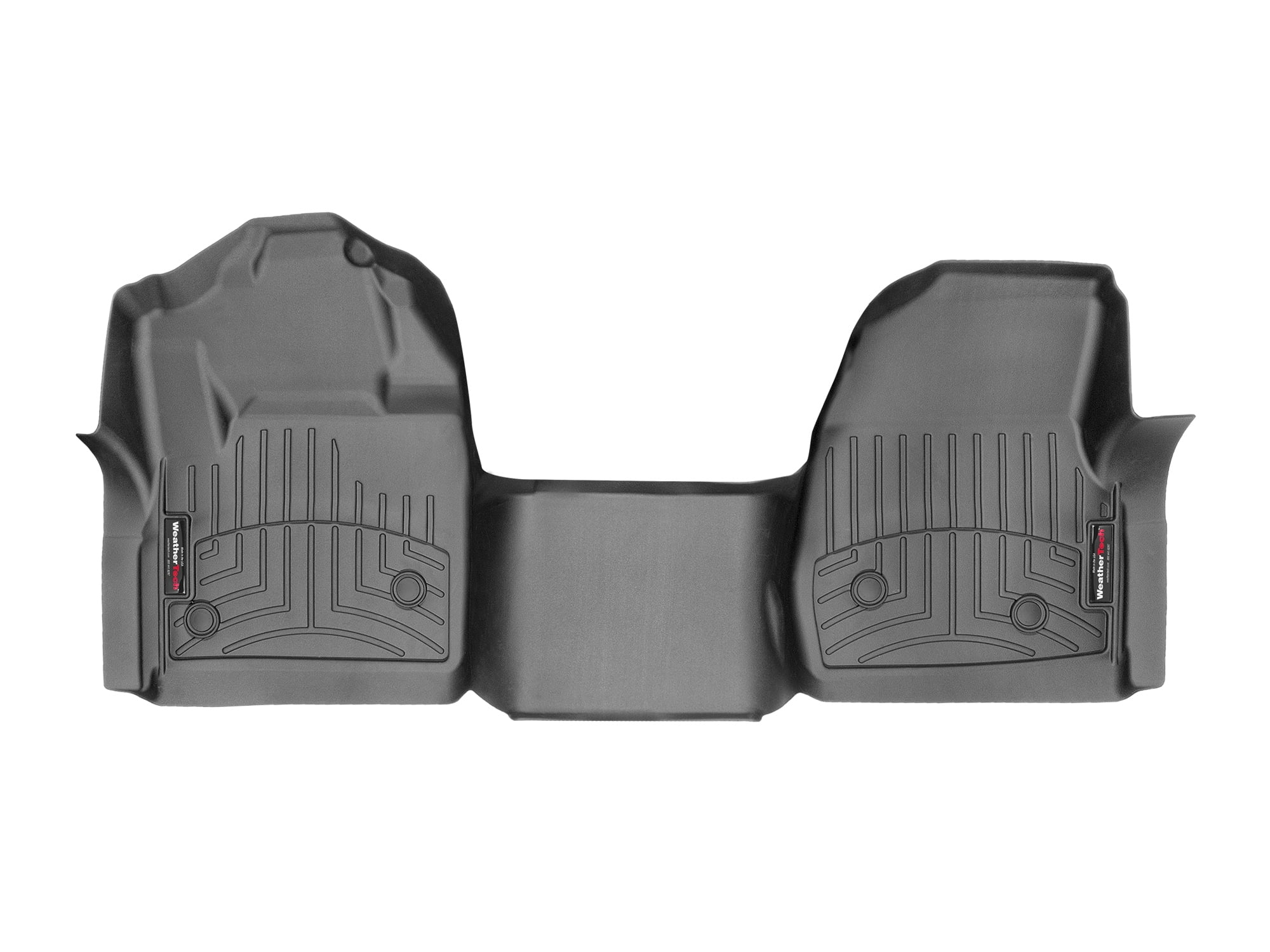 WeatherTech Custom Fit FloorLiners compatible with 2020-2022 Ford Super Duty - 1st Row - Over The Hump, Black