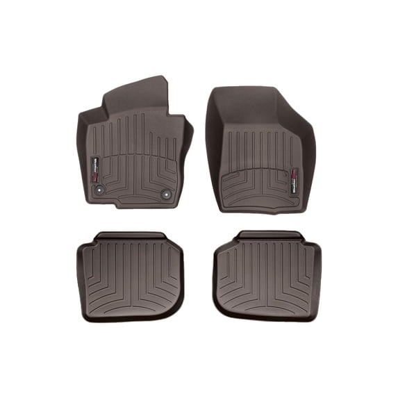 WeatherTech Custom Fit FloorLiners compatible with 2020-2022 VW Passat - 1st & 2nd Row (2-pc. Rear Liner), Cocoa