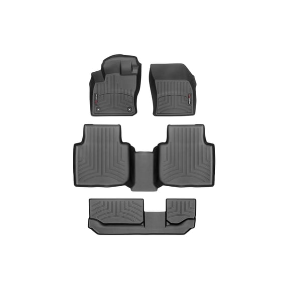 WeatherTech Custom Fit FloorLiners compatible with 2020-2024 VW Tiguan - Complete Set (1st, 2nd, & 3rd Row), Black