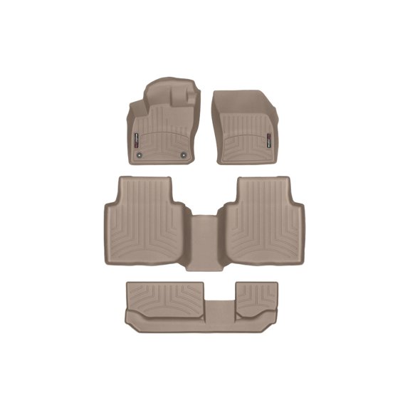 WeatherTech Custom Fit FloorLiners compatible with 2020-2024 VW Tiguan - Complete Set (1st, 2nd, & 3rd Row), Tan