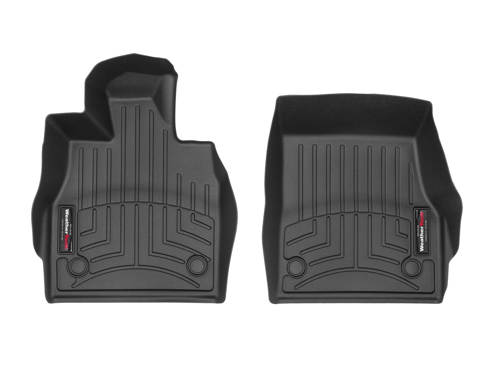 WeatherTech Custom Fit FloorLiners compatible with Chevrolet Corvette E-Ray, Corvette, corvettezr1, corvettezr1zr1x - 1st Row (Driver & Passenger), Black