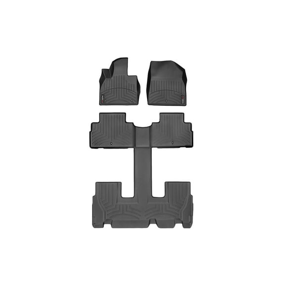 WeatherTech Custom Fit FloorLiners compatible with 2020-2025 Hyundai Palisade - Complete Set (1st, 2nd, & 3rd Row), Black