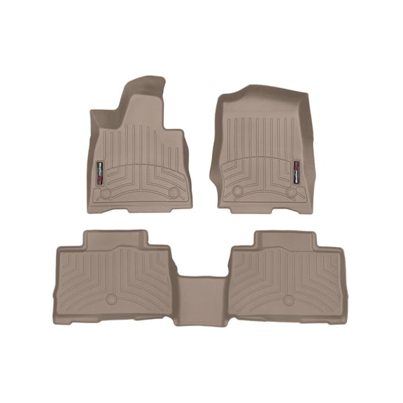WeatherTech Custom Fit FloorLiners compatible with 2020-2026 Lincoln Aviator - 1st & 2nd Row, Tan