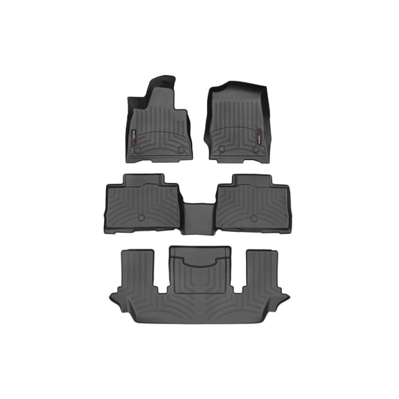 WeatherTech Custom Fit FloorLiners compatible with 2020-2026 Lincoln Aviator - Complete Set (1st, 2nd, & 3rd Row), Black