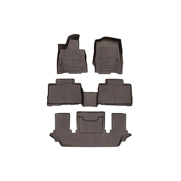 WeatherTech Custom Fit FloorLiners compatible with 2020-2026 Lincoln Aviator - Complete Set (1st, 2nd, & 3rd Row), Cocoa