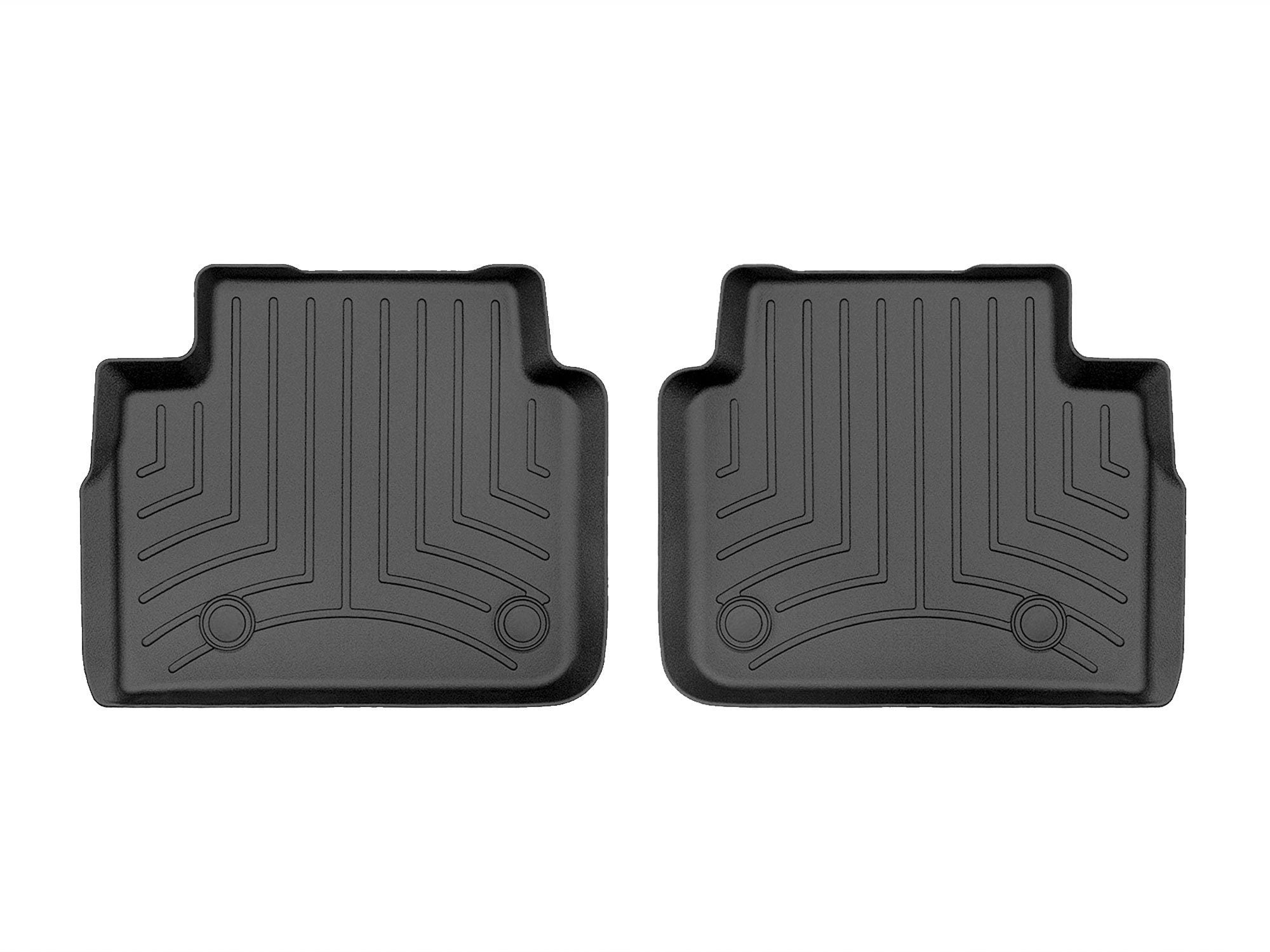 WeatherTech Custom Fit FloorLiners compatible with 2022-2024 Jeep Grand Cherokee L - 2nd Row (2-Piece Liner), Black