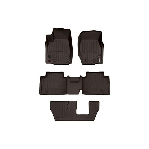 WeatherTech Custom Fit FloorLiners compatible with 2021-2021 Jeep Grand Cherokee L - Complete Set (1st, 2nd, & 3rd Row), Cocoa