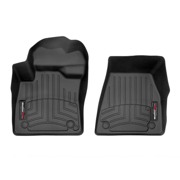 WeatherTech Custom Fit FloorLiners compatible with 2021-2022 Volvo XC40 Recharge - 1st Row (Driver & Passenger), Black