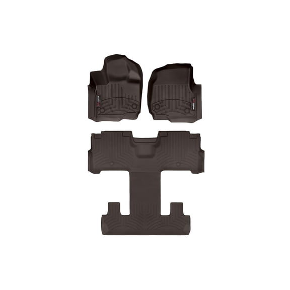 WeatherTech Custom Fit FloorLiners compatible with 2021-2024 Ford Expedition - Complete Set (1st Row, 1-Piece 2nd/3rd Row), Cocoa