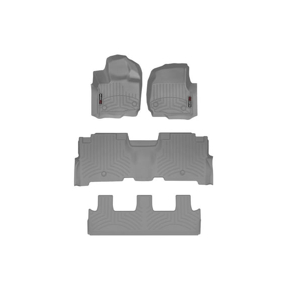WeatherTech Custom Fit FloorLiners compatible with 2021-2024 Ford Expedition Max - Complete Set (1st, 2nd, & 3rd Row), Grey