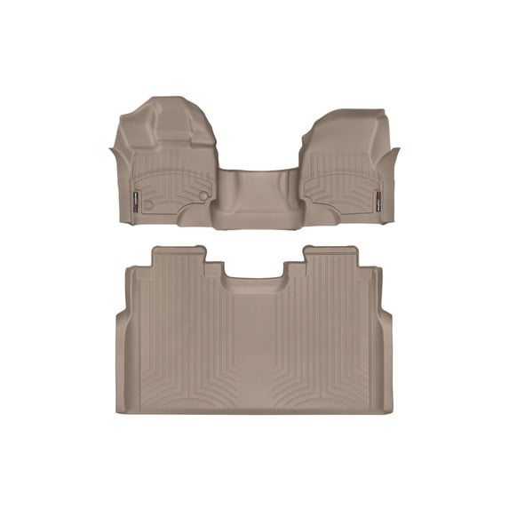 WeatherTech Custom Fit FloorLiners compatible with 2015-2020 Ford F-150 - 1st Row Over-The-Hump & 2nd Row, Tan