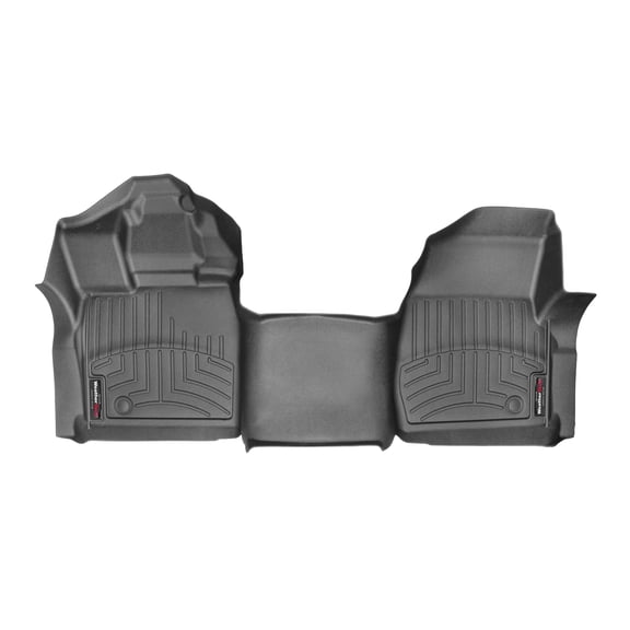WeatherTech Custom Fit FloorLiners compatible with 2021-2025 Ford F-150 - 1st Row - Over The Hump, Black