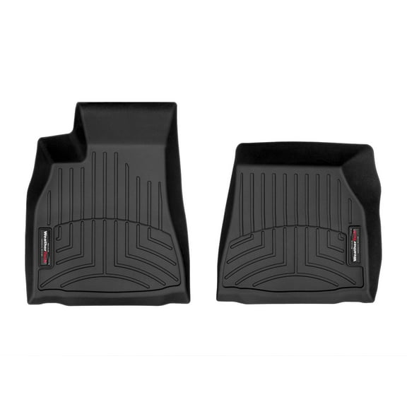 WeatherTech Custom Fit FloorLiners compatible with 2021-2026 Tesla Model S - 1st Row (Driver & Passenger), Black