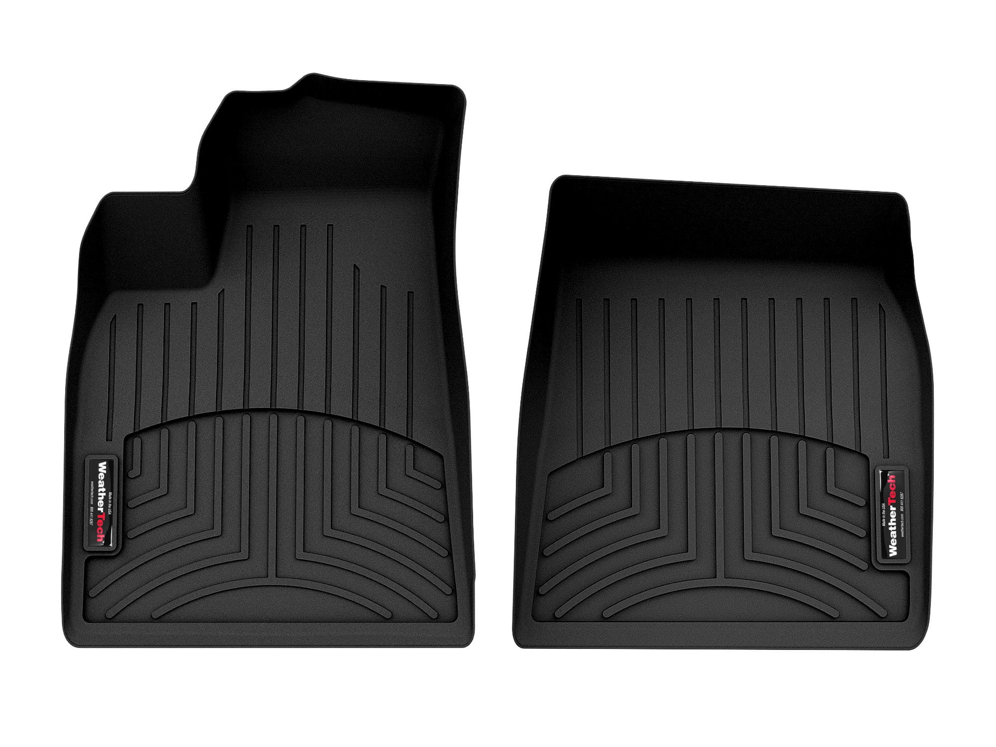 WeatherTech Custom Fit FloorLiners compatible with 2021-2024 Tesla Model X - 1st Row (Driver & Passenger), Black