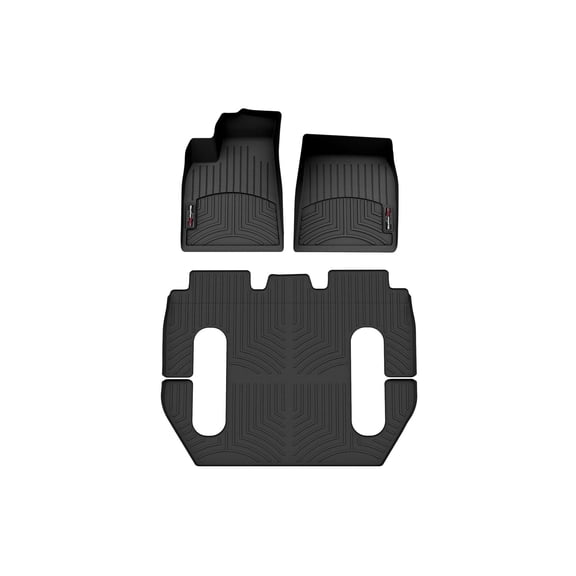 WeatherTech Custom Fit FloorLiners compatible with 2021-2026 Tesla Model X - Complete Set (1st Row, 1-Piece 2nd/3rd Row), Black