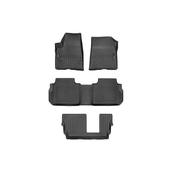 WeatherTech Custom Fit FloorLiners compatible with 2017-2021 GMC Acadia - Complete Set (1st, 2nd, & 3rd Row), Black