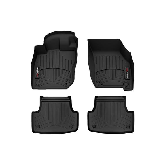 WeatherTech Custom Fit FloorLiners compatible with 2022-2024 Audi A3 - 1st & 2nd Row (2-pc. Rear Liner), Black