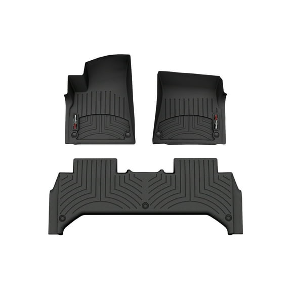 WeatherTech Custom Fit FloorLiners compatible with 2022-2024 Rivian R1T - 1st & 2nd Row, Black