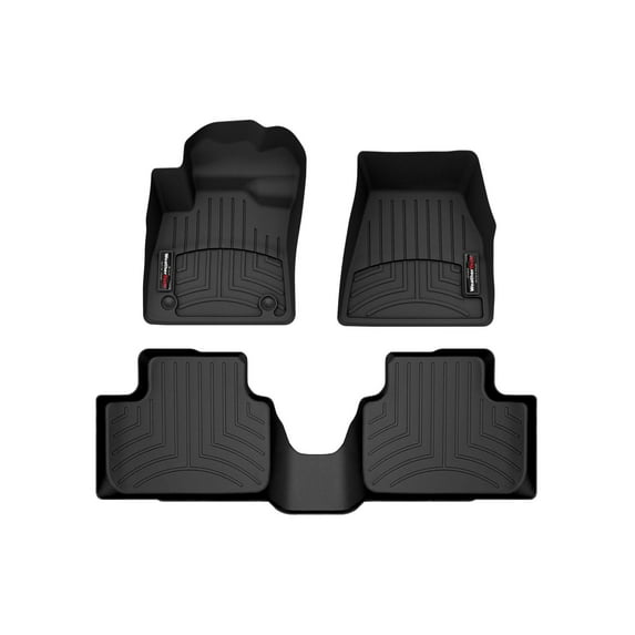 WeatherTech Custom Fit FloorLiners compatible with 2022-2024 Volvo C40 Recharge - 1st & 2nd Row, Black
