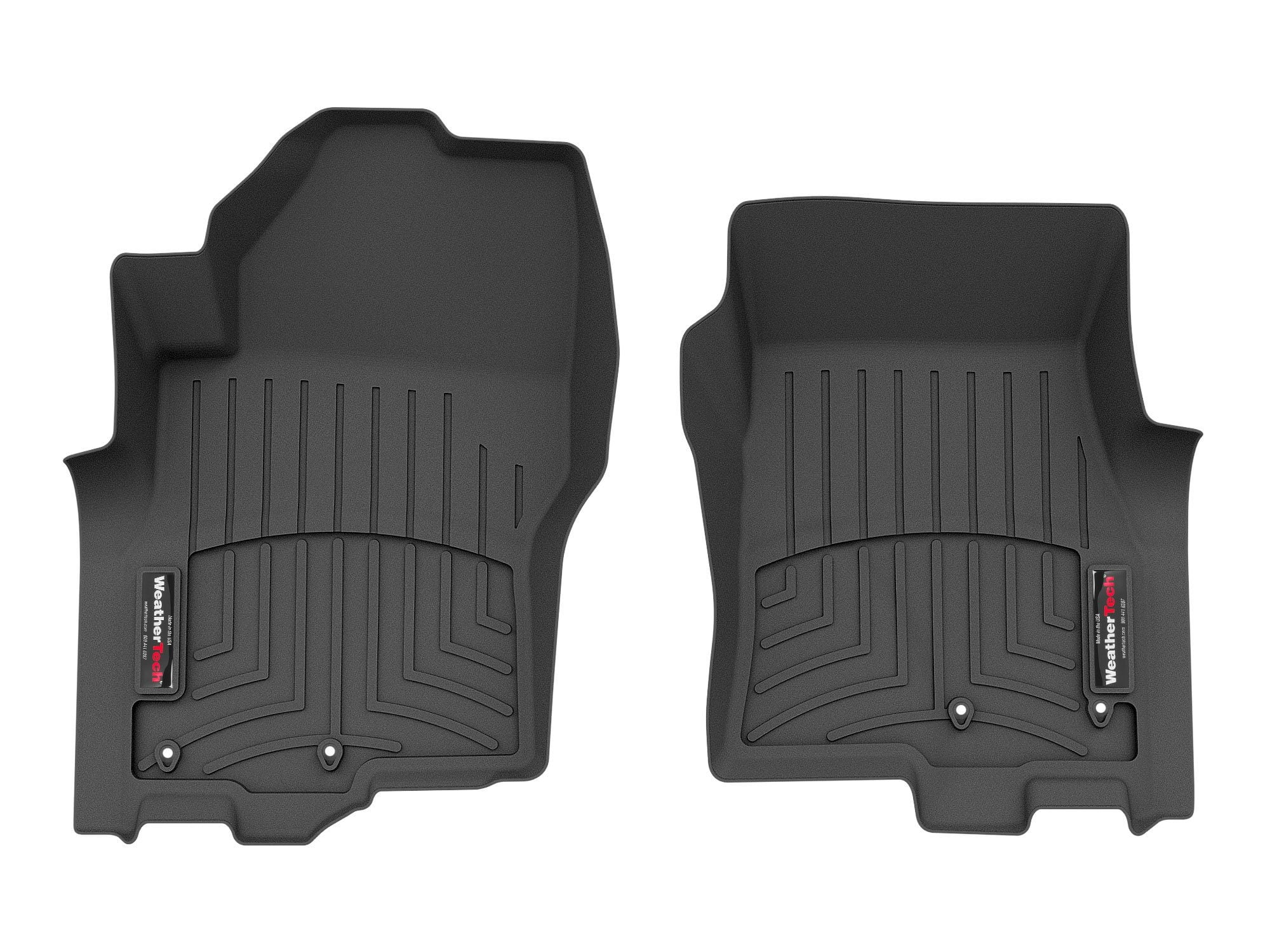 WeatherTech Custom Fit FloorLiners compatible with 2026-2026 Nissan Frontier - 1st Row (Driver & Passenger), Black
