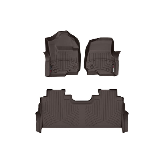 WeatherTech Custom Fit FloorLiners compatible with 2025-2025 Ford Super Duty - 1st & 2nd Row, Cocoa