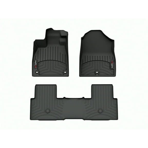 WeatherTech Custom Fit FloorLiners compatible with 2023-2026 Honda Pilot - 1st & 2nd Row, Black