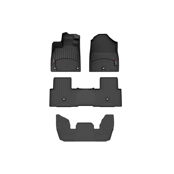 WeatherTech Custom Fit FloorLiners compatible with 2023-2026 Honda Pilot - Complete Set (1st, 2nd, & 3rd Row), Black