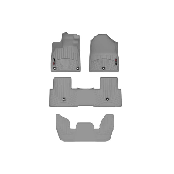 WeatherTech Custom Fit FloorLiners compatible with 2023-2026 Honda Pilot - Complete Set (1st, 2nd, & 3rd Row), Grey