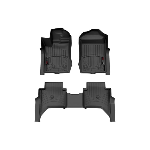 WeatherTech Custom Fit FloorLiners compatible with 2024-2026 Ford Ranger - 1st & 2nd Row, Black