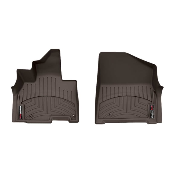 WeatherTech Custom Fit FloorLiners compatible with 2025-2026 Kia Carnival Hybrid - 1st Row (Driver & Passenger), Cocoa