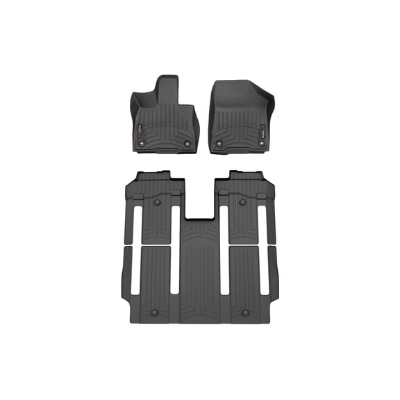 WeatherTech Custom Fit FloorLiners compatible with 2025-2025 Toyota Sienna - Complete Set (1st Row, 1-Piece 2nd/3rd Row), Black