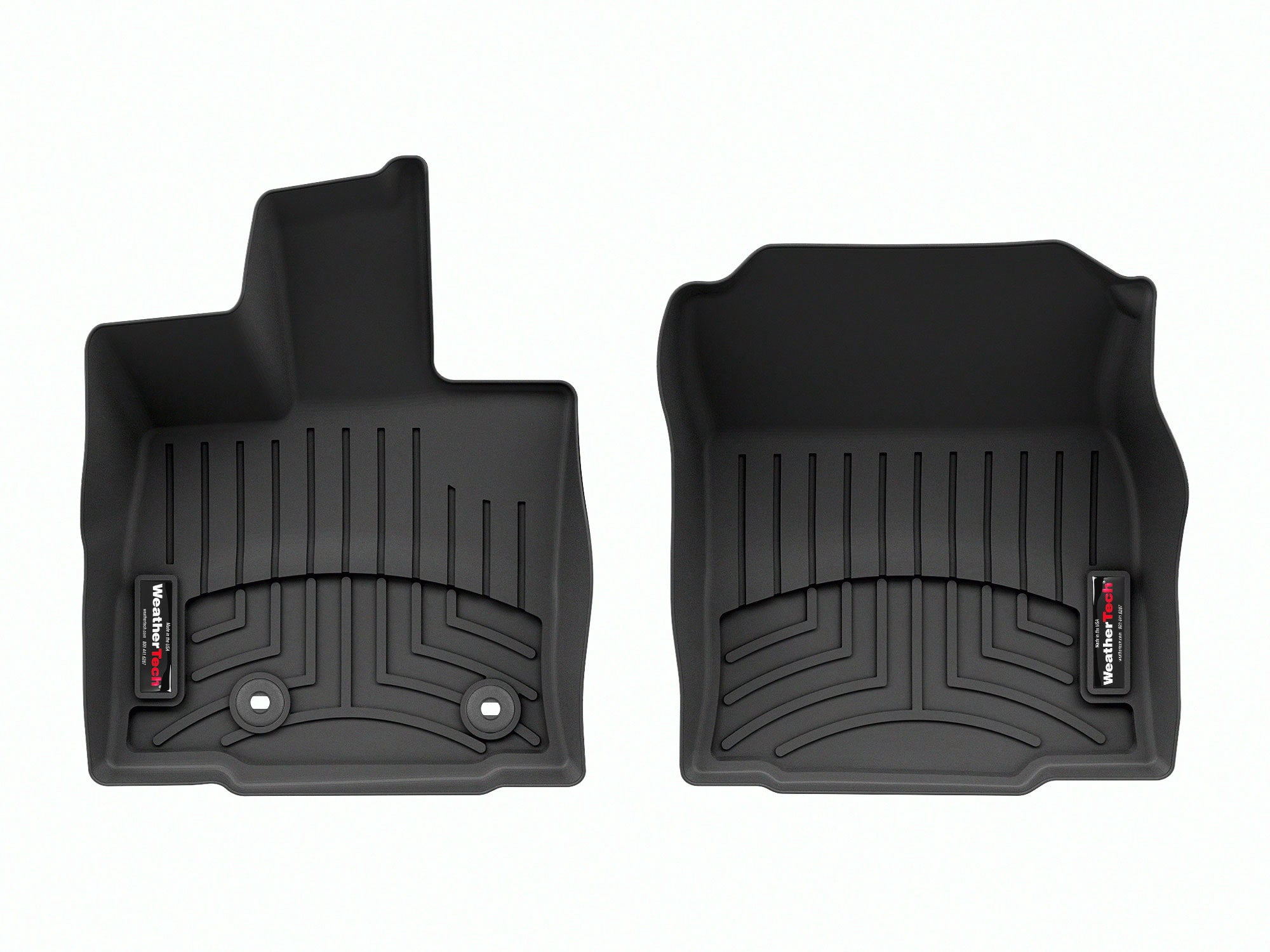 WeatherTech Custom Fit FloorLiners compatible with Toyota RAV4 Plug-In Hybrid, RAV4 - 1st Row (Driver & Passenger), Black