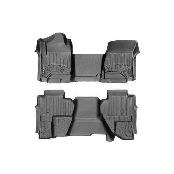 WeatherTech Custom Fit FloorLiners compatible with 449671V-449662V - 1st Row Over-The-Hump & 2nd Row Black