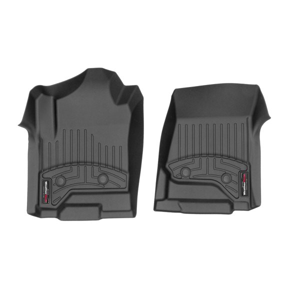 WeatherTech Custom Fit FloorLiners compatible with Sierra 2500HD/3500HD, Silverado 2500HD/3500HD, Sierra 1500 - 1st Row (Driver & Passenger), Black