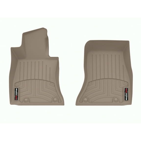 WeatherTech Custom Fit FloorLiners compatible with Mercedes CLE Coupe, AMG C 43 Sedan, C-Class Sedan, AMG CLE 53 Coupe, cle-cabriolet, amgcle53cabriolet - 1st Row (Driver & Passenger), Tan