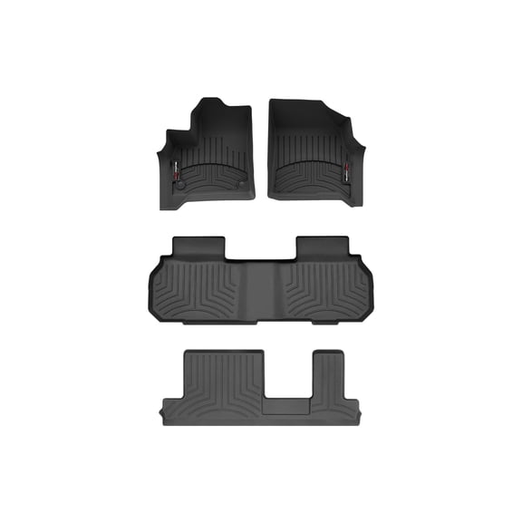 WeatherTech Custom Fit FloorLiners compatible with Acadia, Traverse - Complete Set (1st, 2nd, & 3rd Row), Black