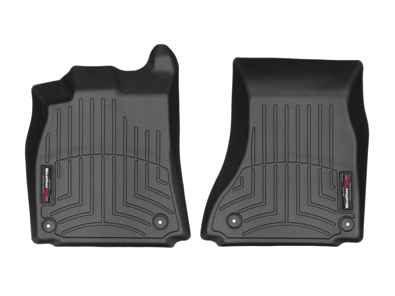 WeatherTech Custom Fit FloorLiners compatible with Audi A5, A4, S5, RS5, Allroad - 1st Row (Driver & Passenger), Black